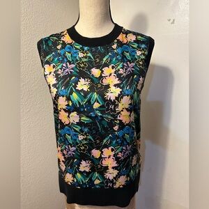 Ted Baker Black and Pink Floral Muscle Tee